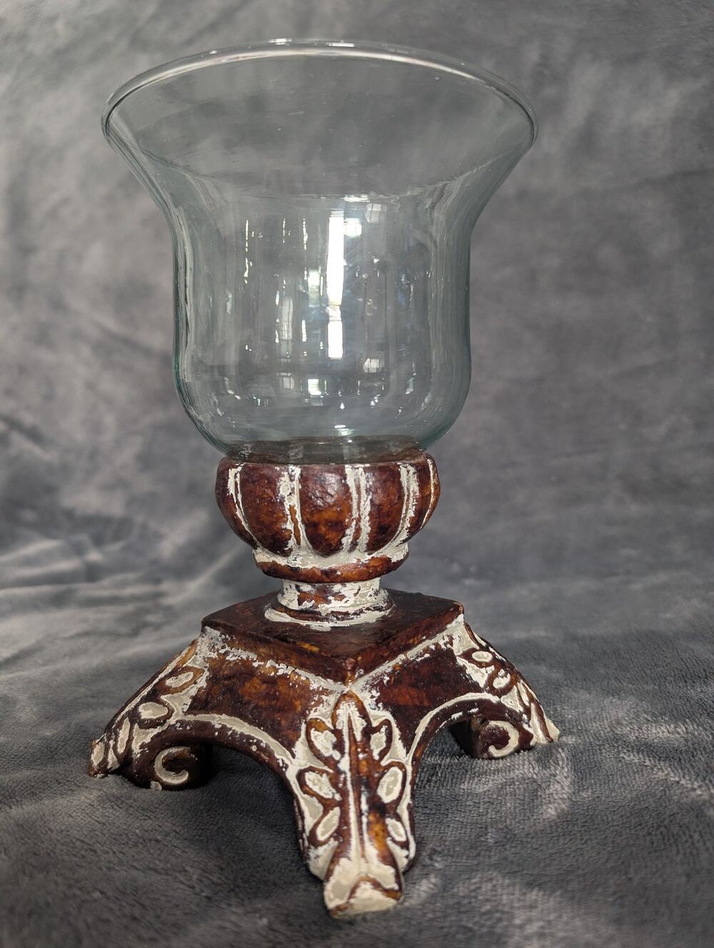 Southern Living at Home Historical Bell Jar Candle Holder 8" Rustic Hurricane